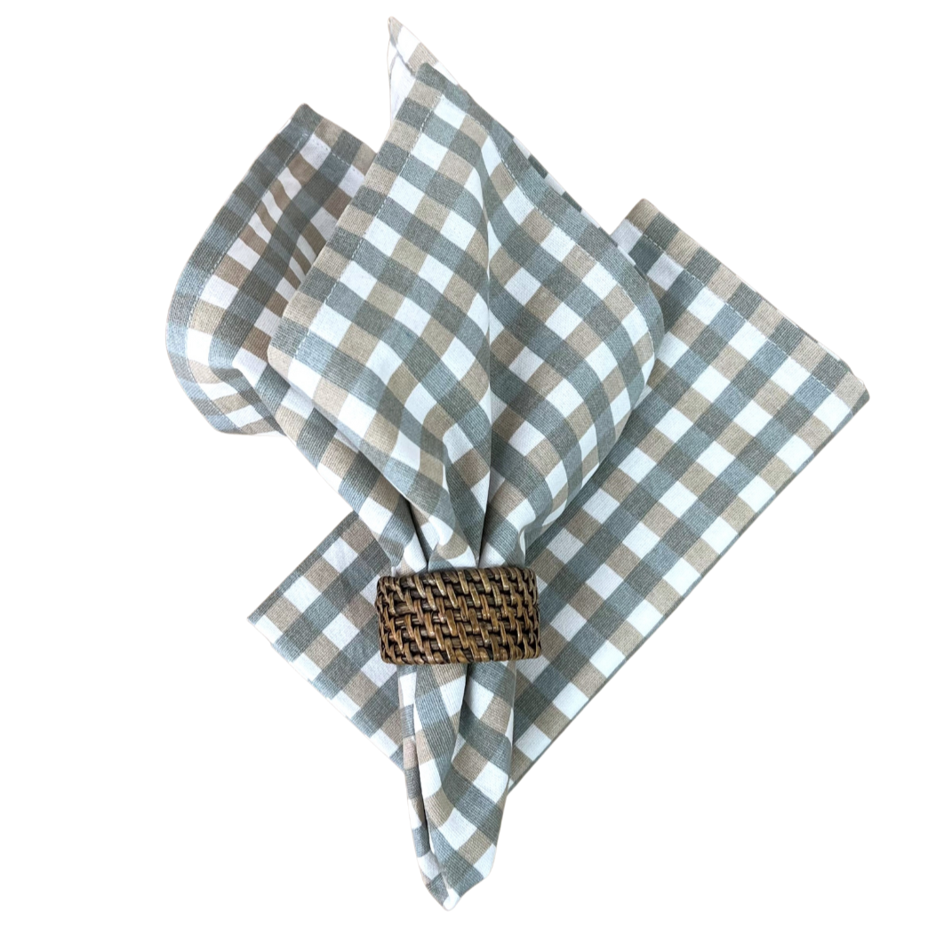 Beige & Grey Check Napkin