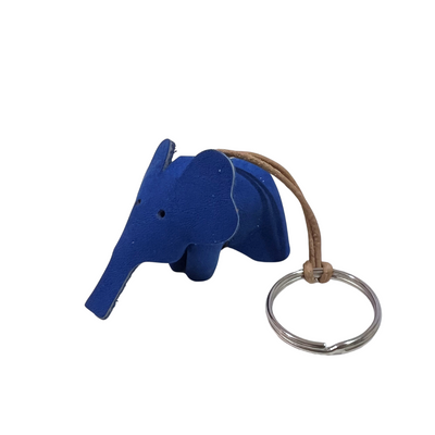 Leather Keyring - Natural Elephant