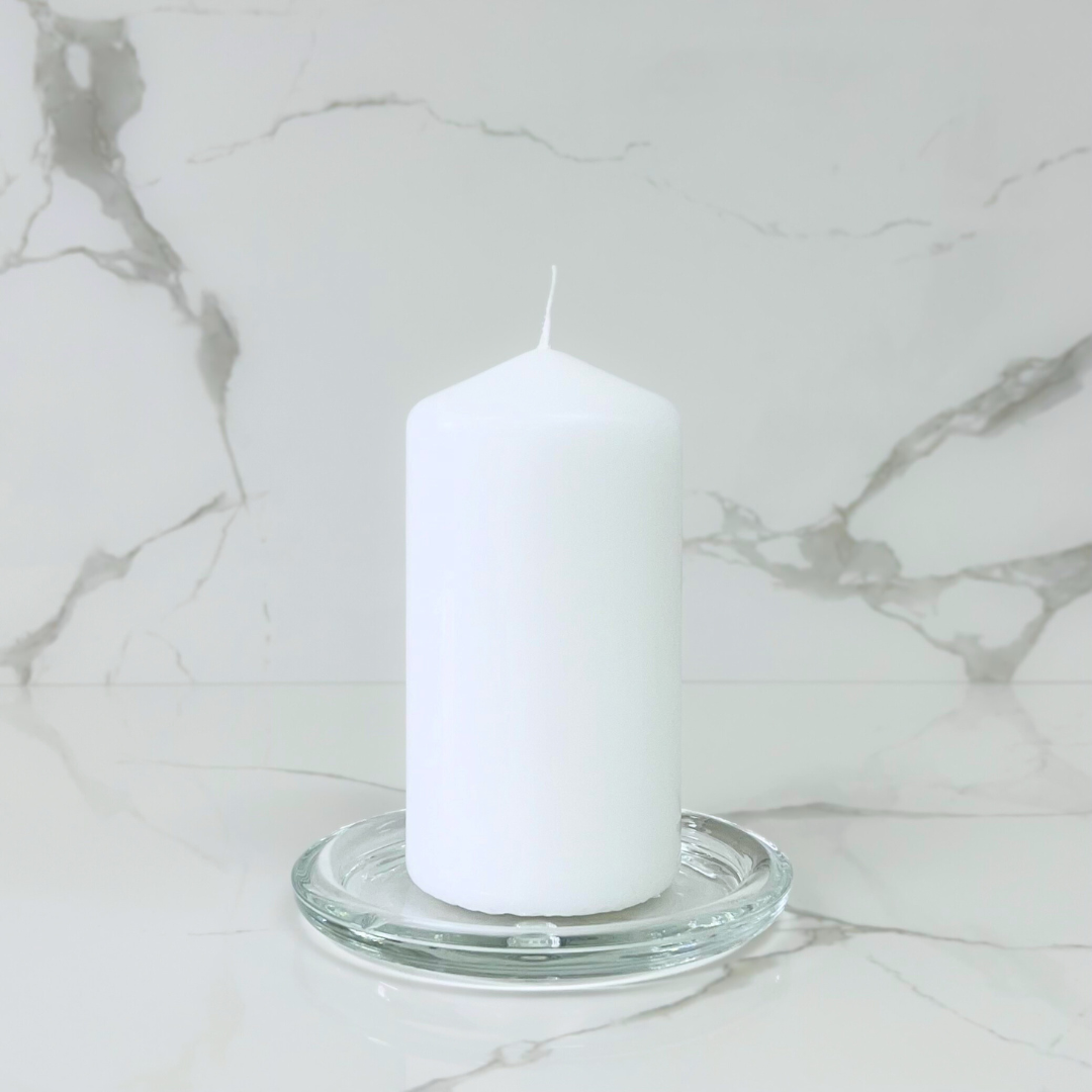 Candle White 15cm x 8cm