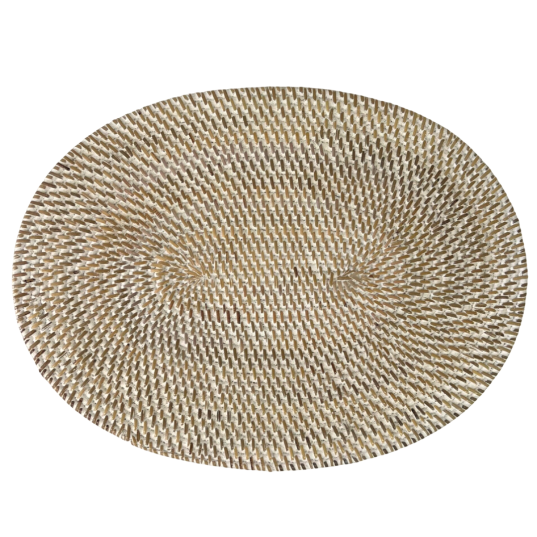 White Oval Placemat