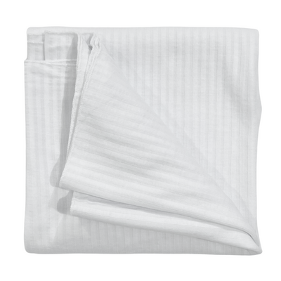 Self Stripe Cotton Swaddle - White