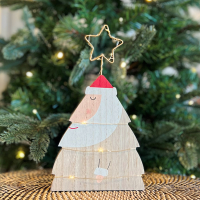 Wooden Light-up Santa