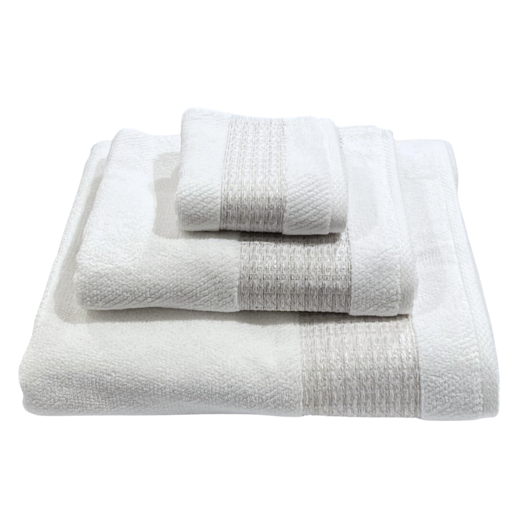 Hand Towel - Woven Insert White