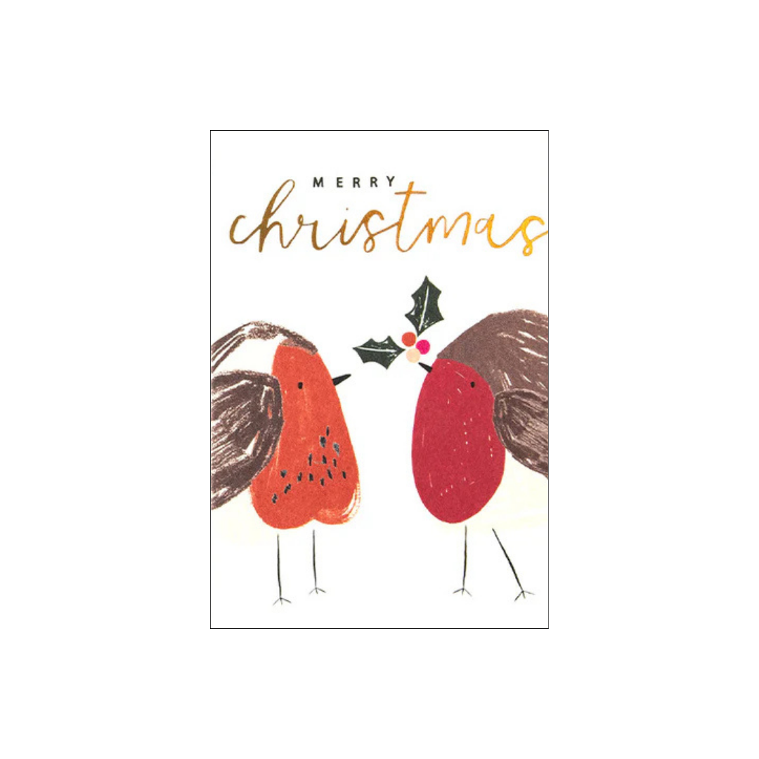 Christmas Card - Pair of Robins