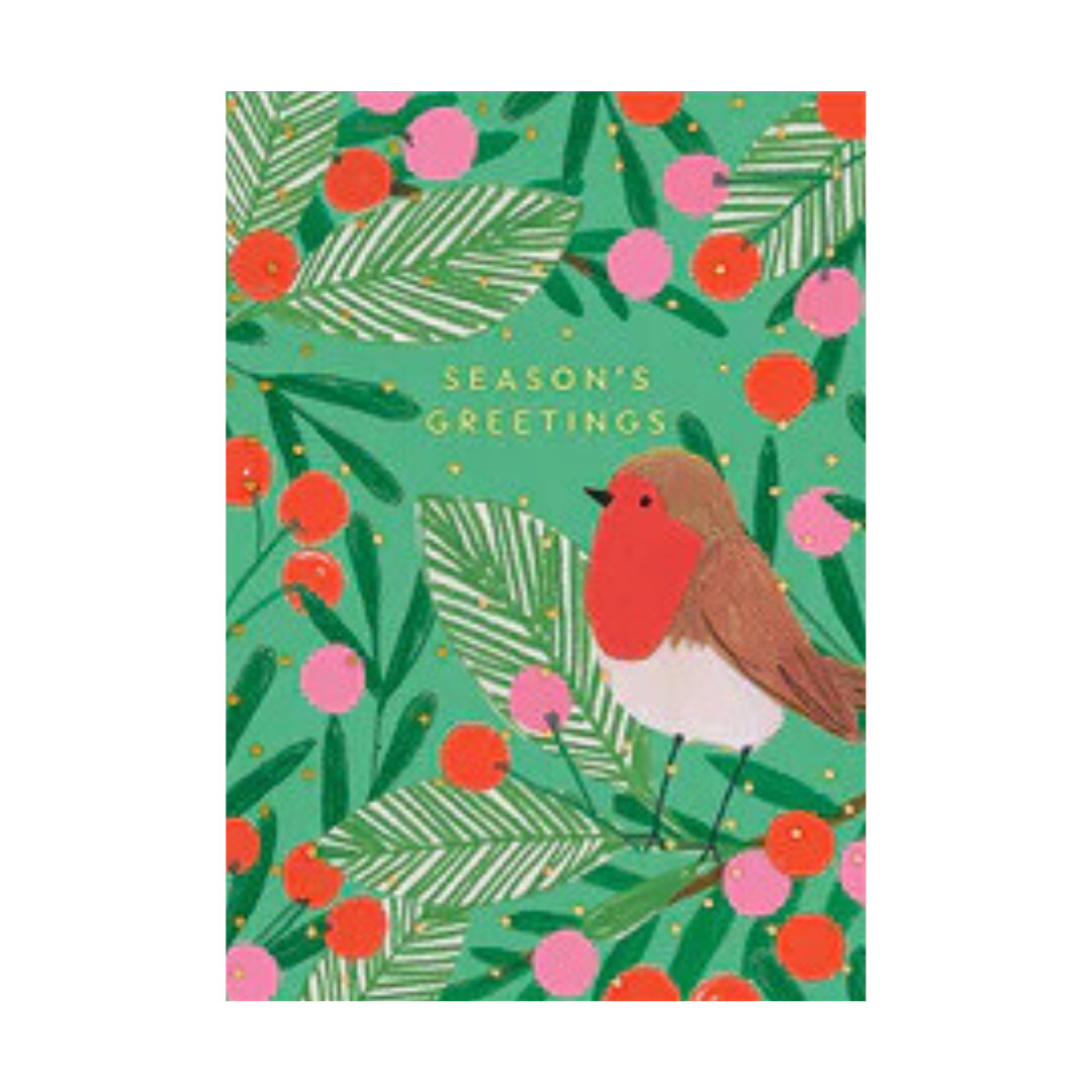 Christmas Card - Robin in Tree