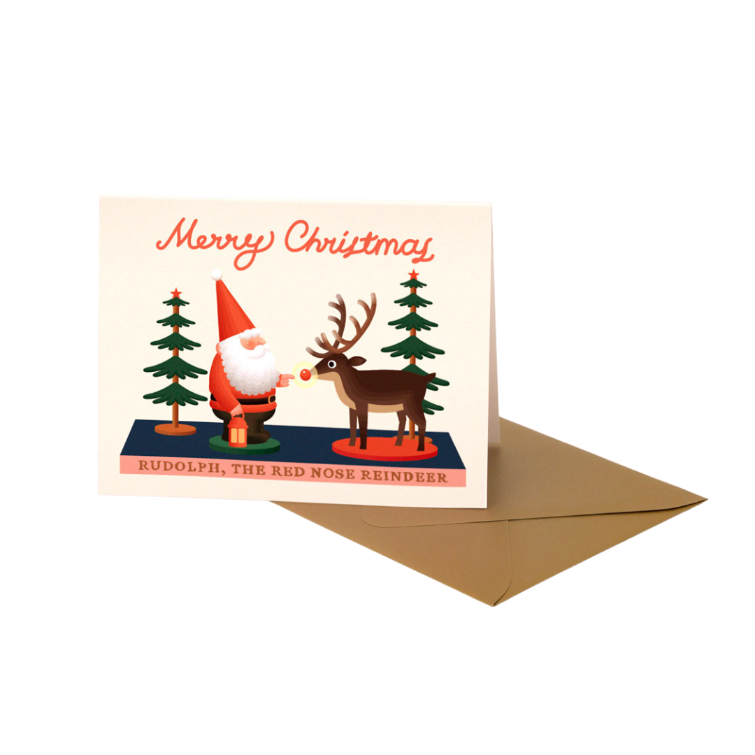 Christmas Card - Santa & Rudolph