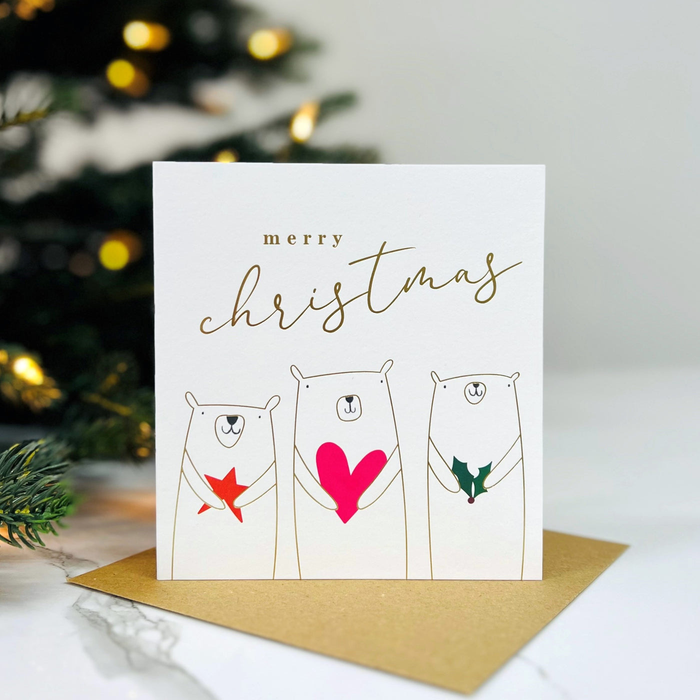 Christmas Card - Three Christmas Bears