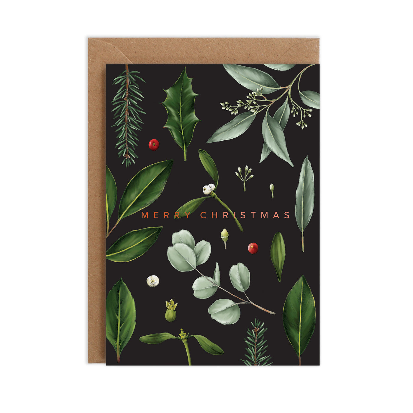 Christmas Card - Merry Christmas Greenery