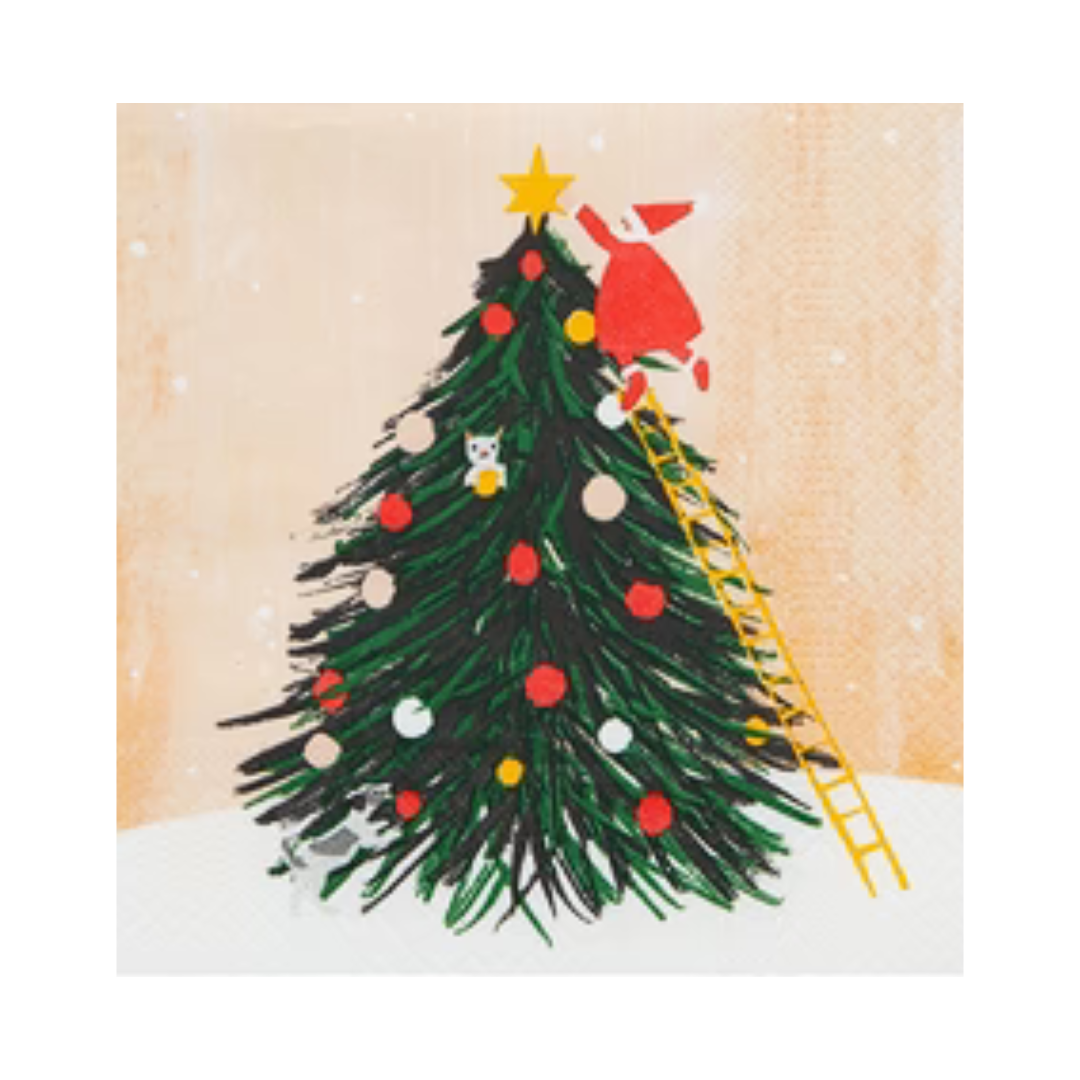 Lunch/Dinner Serviette - Santa & Tree