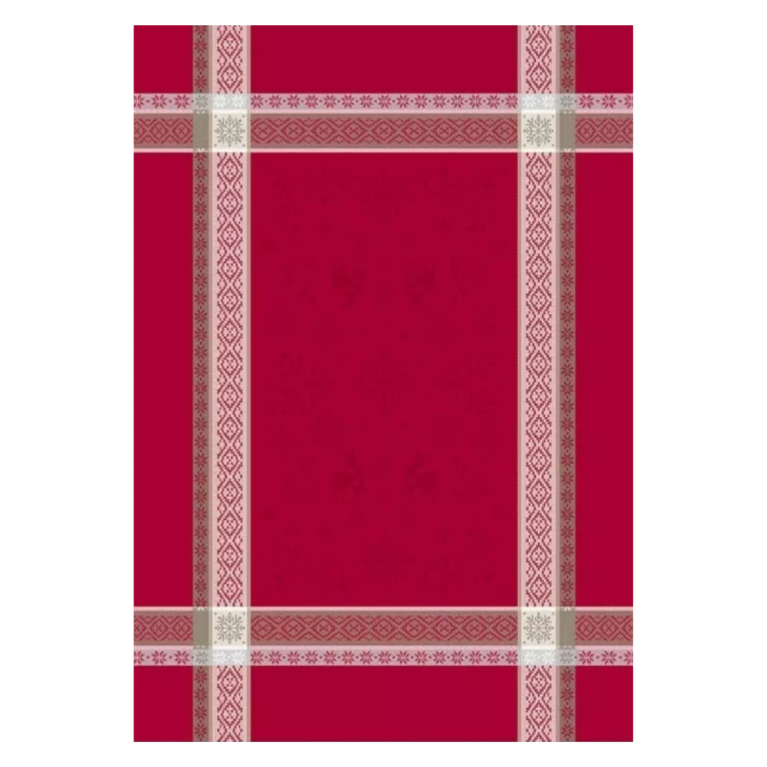 Cotton Jacquard Tea Towel - Christmas Red