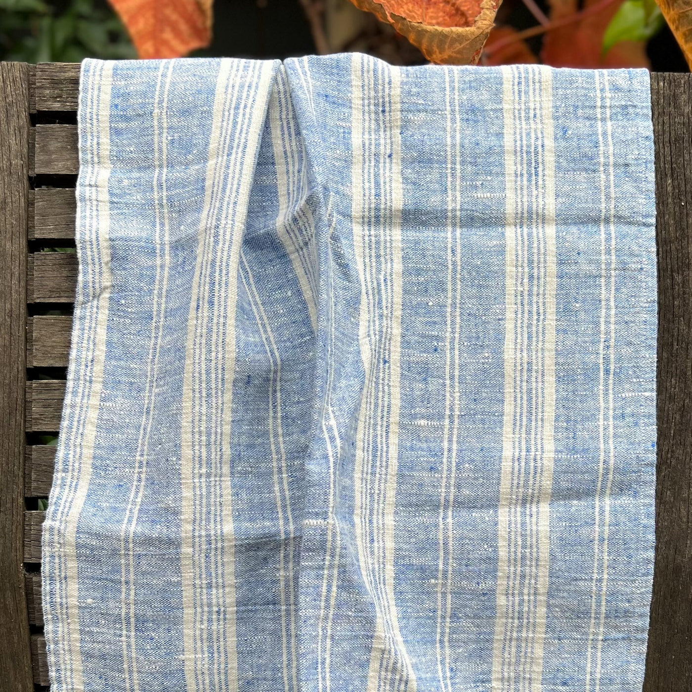 Linen Tea Towel Blue/White
