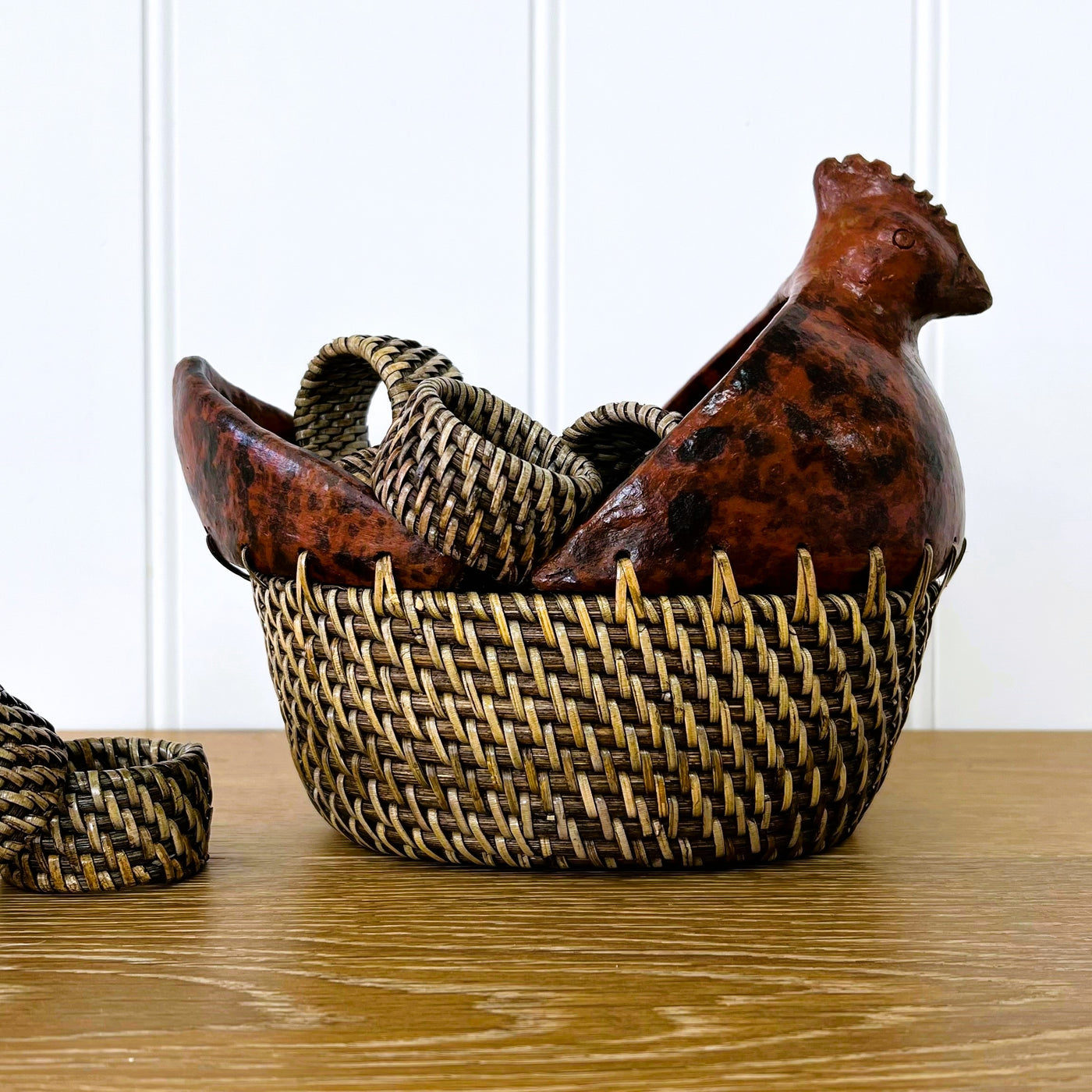 Brown Rattan & Clay Chook