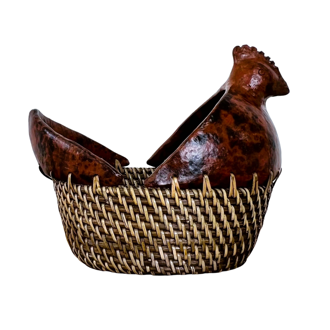 Brown Rattan & Clay Chook