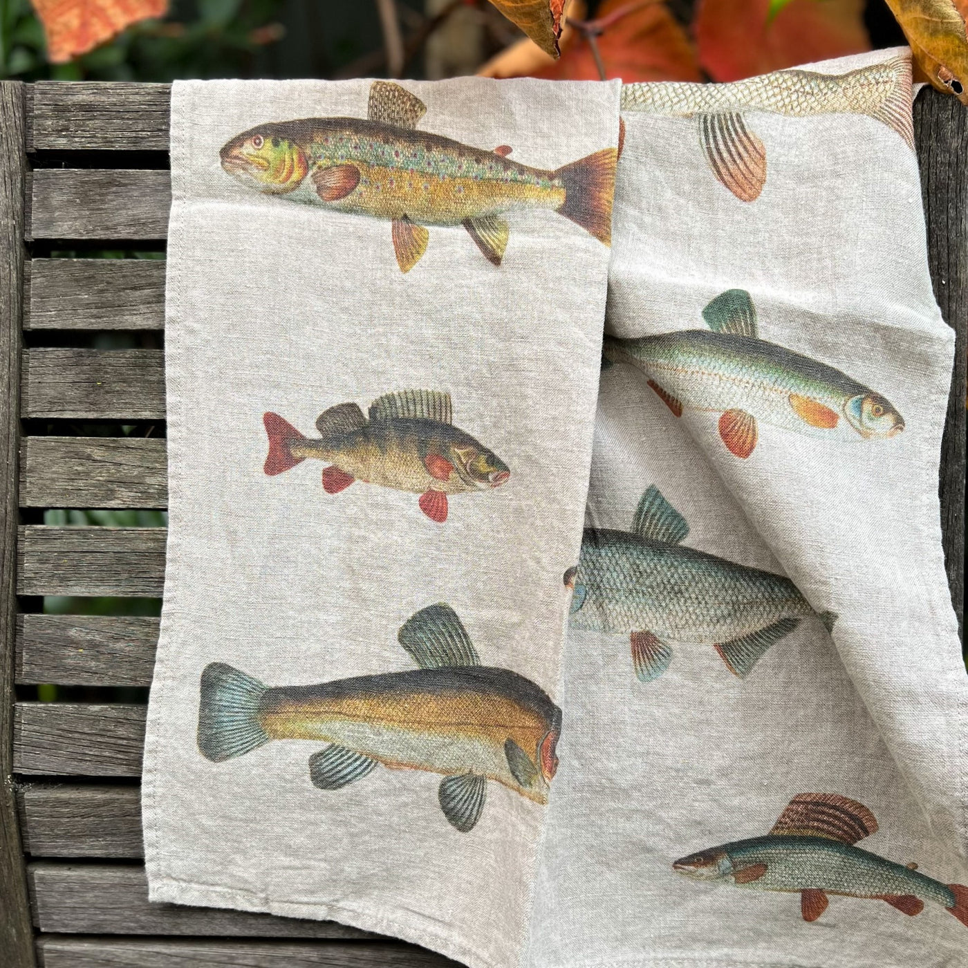 Linen Tea Towel Fish #2