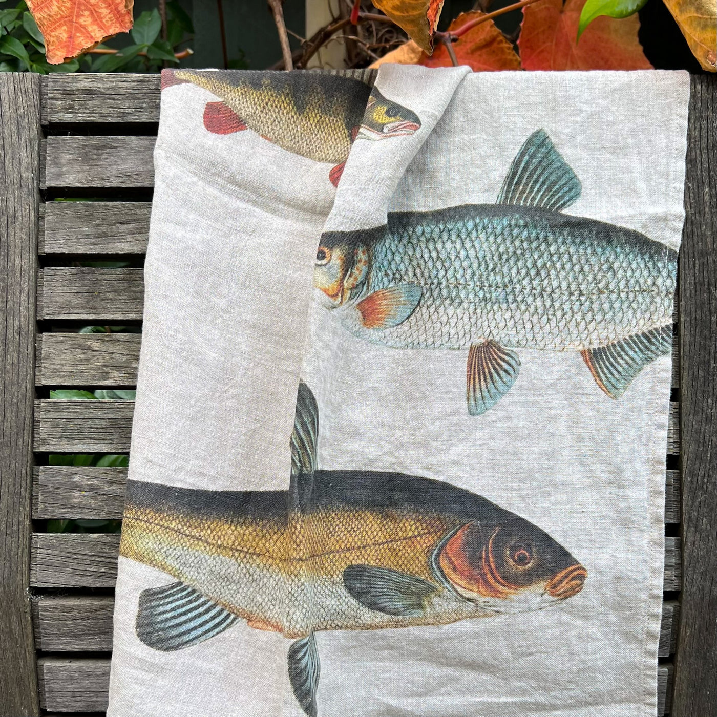Linen Tea Towel Fish #1