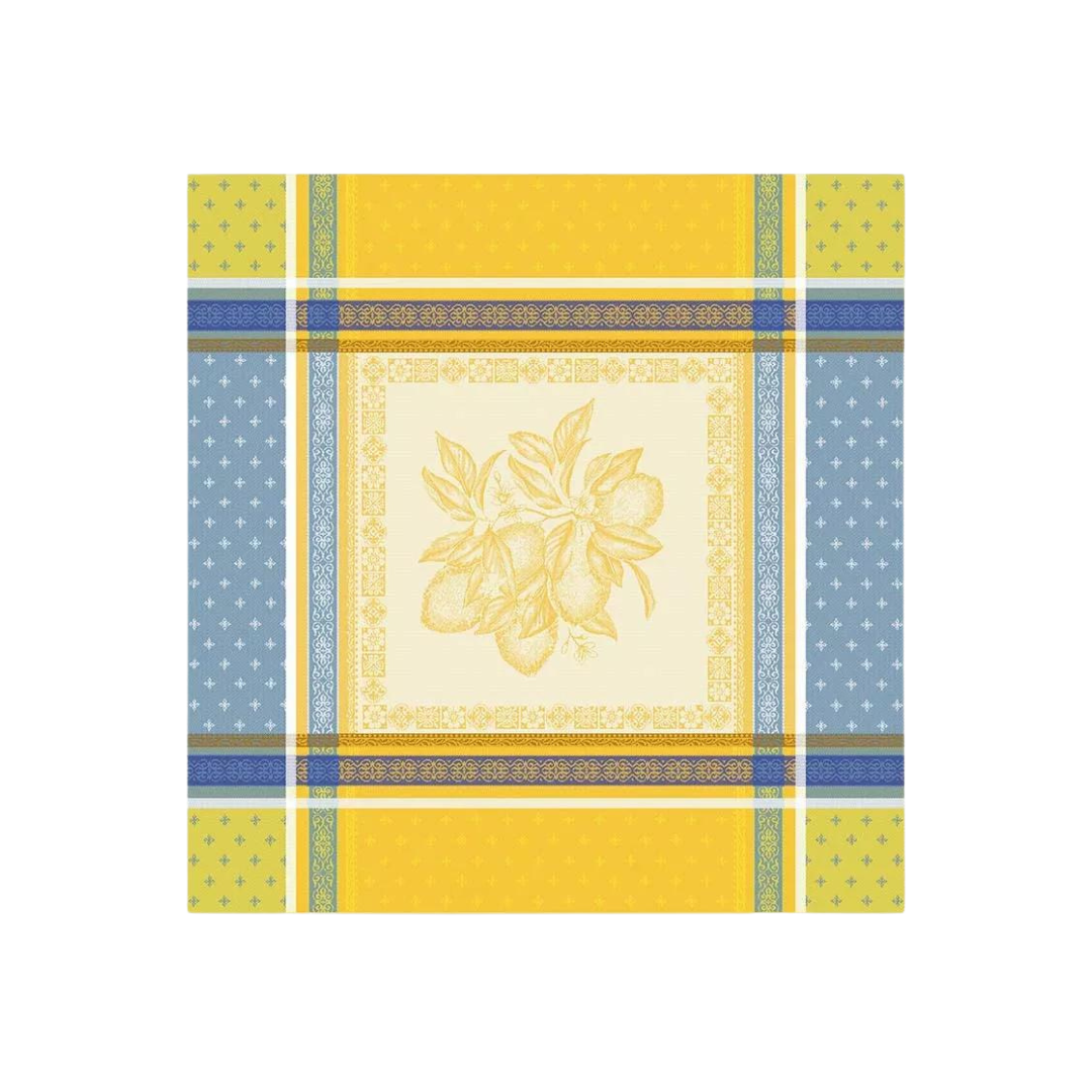 Cotton Jacquard Napkin - Cedrat Yellow & Blue