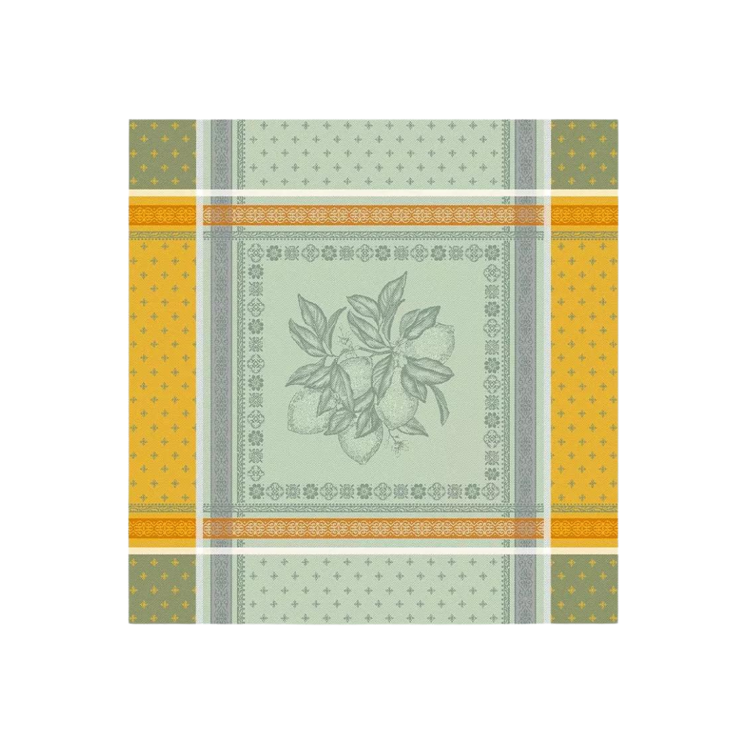 Cotton Jacquard Napkin - Cedrat Sage & Yellow