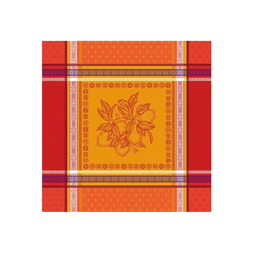 Cotton Jacquard Napkin - Cedrat Red & Orange