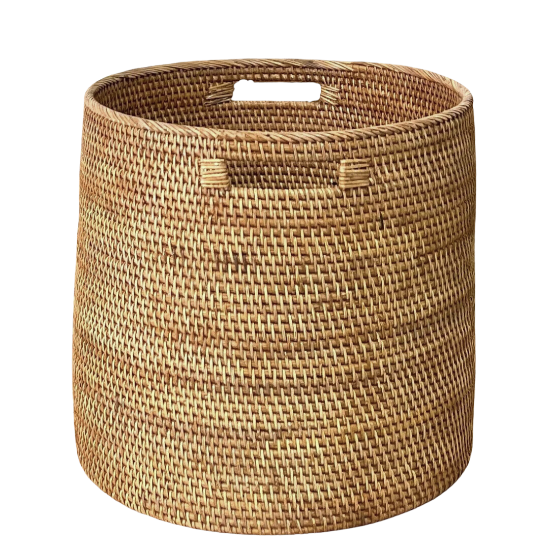 Tan Open Round Basket