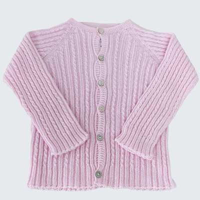 Cable Knit Cardigan Pink