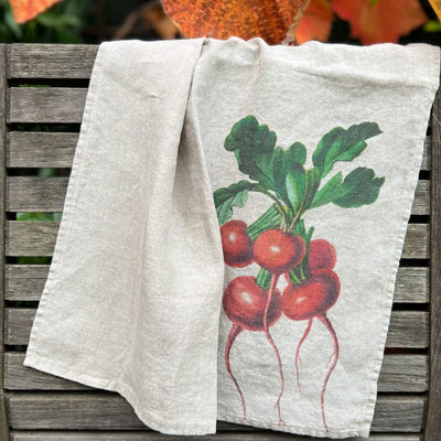 Linen Tea Towel - Radish