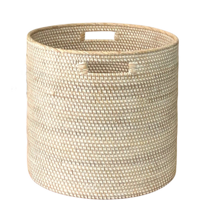 White Open Round Basket