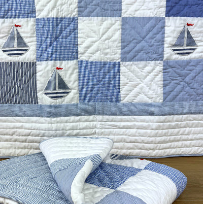 Cot Quilt Blue Boat