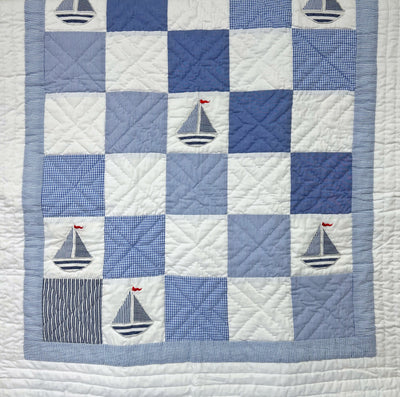 Cot Quilt Blue Boat