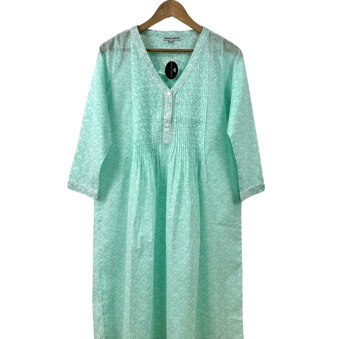 Nightie 3/4 Sleeve Aqua - Medium