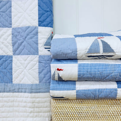 Cot Quilt Blue Boat