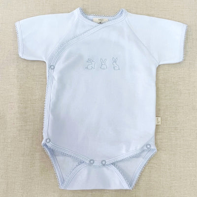 Baby Suit Short Blue With Blue Embroidery 3-6 months