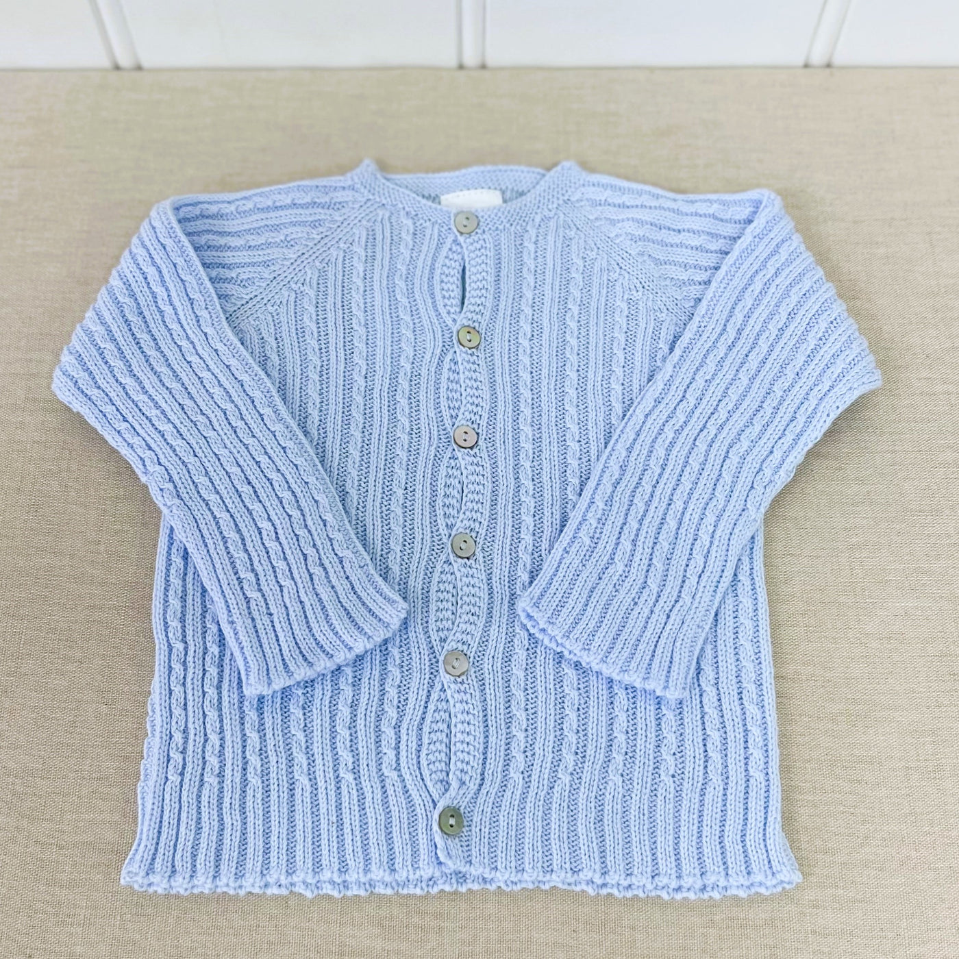 Cable Knit Cardigan Blue