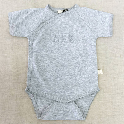 Baby Suit Short Grey With Grey Embroidery 3-6 months