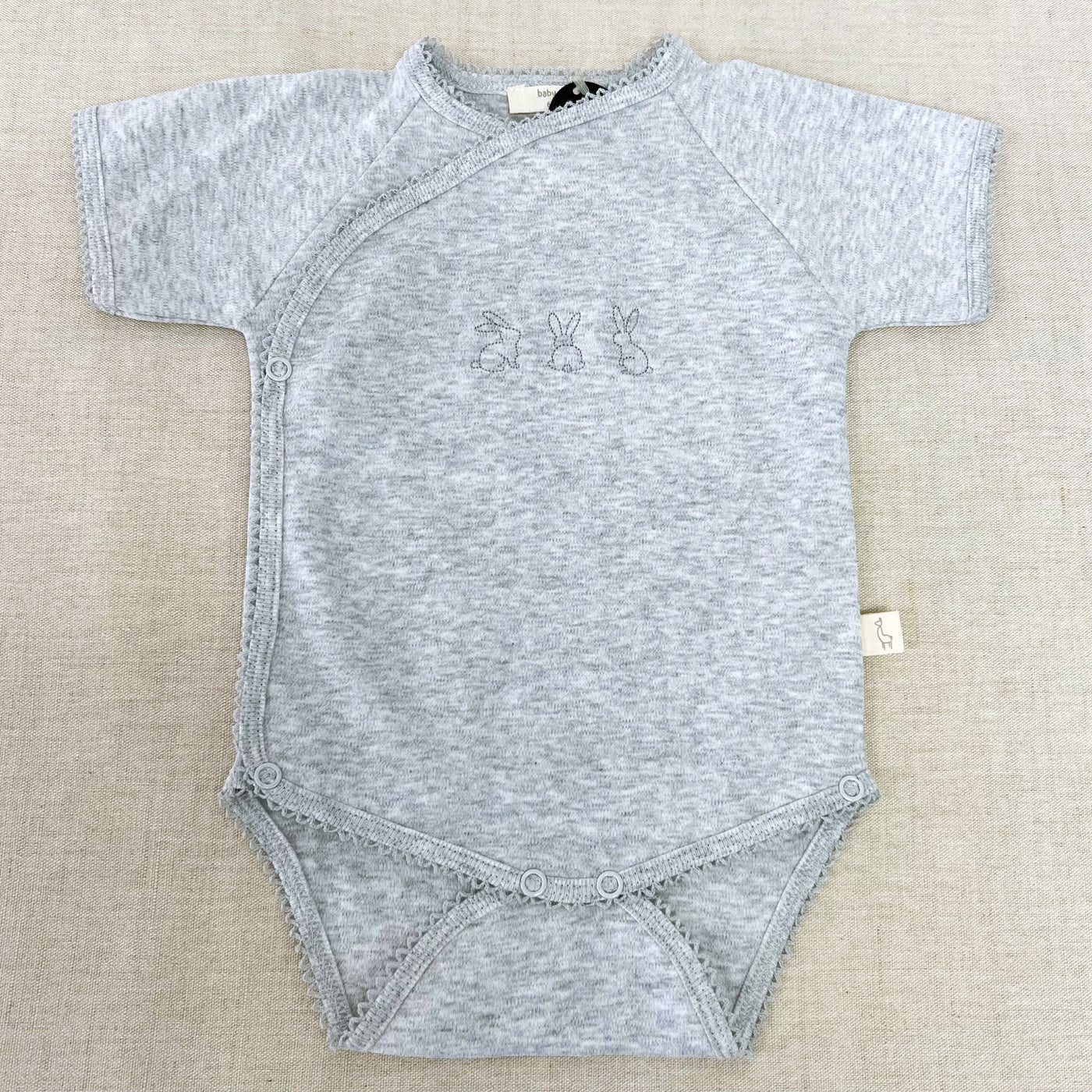 Baby Suit Short Grey With Grey Embroidery 0-3 months