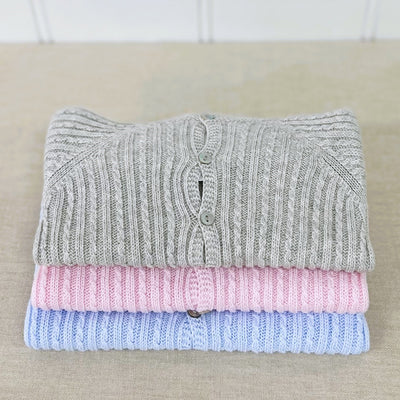 Cable Knit Cardigan Pink