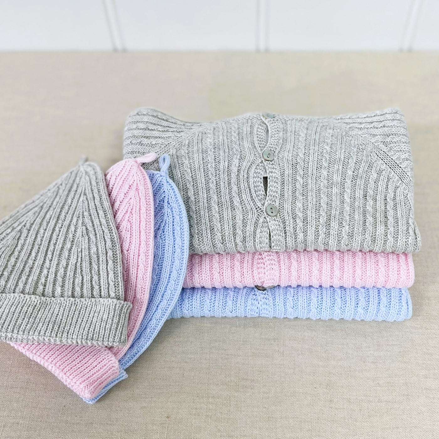 Cable Knit Hat Pink