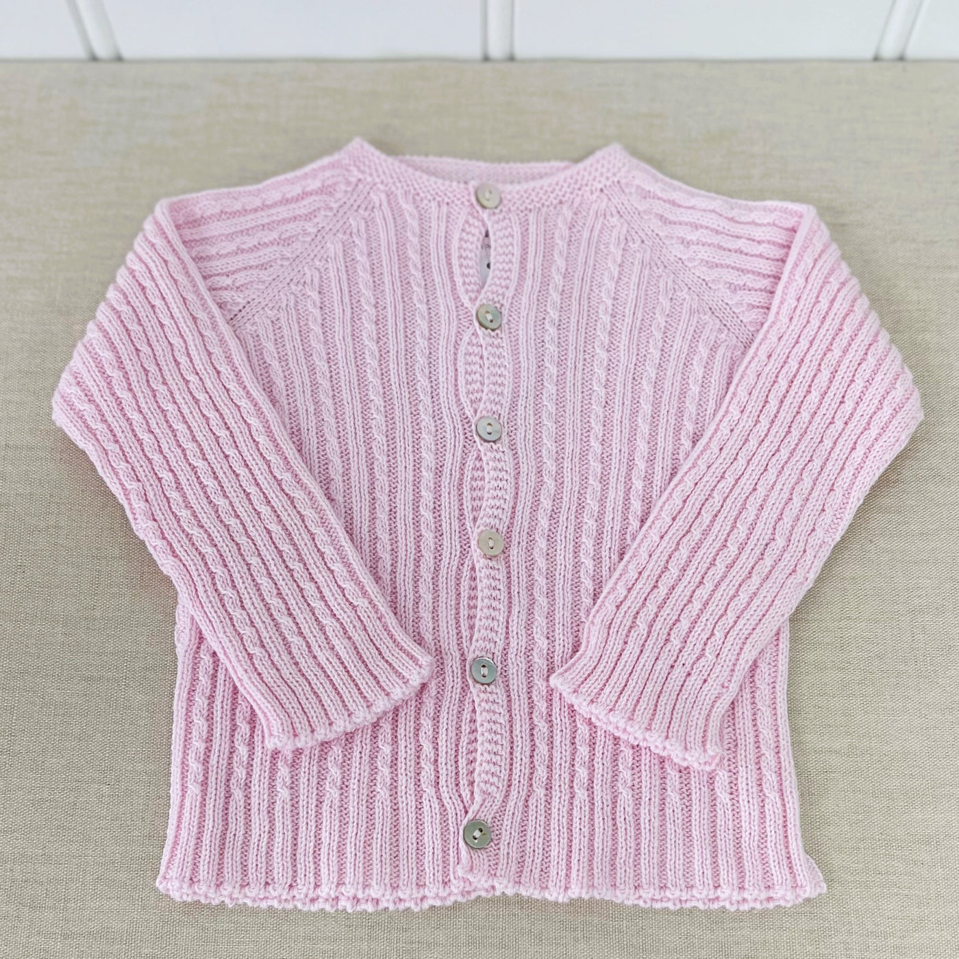 Cable Knit Cardigan Pink