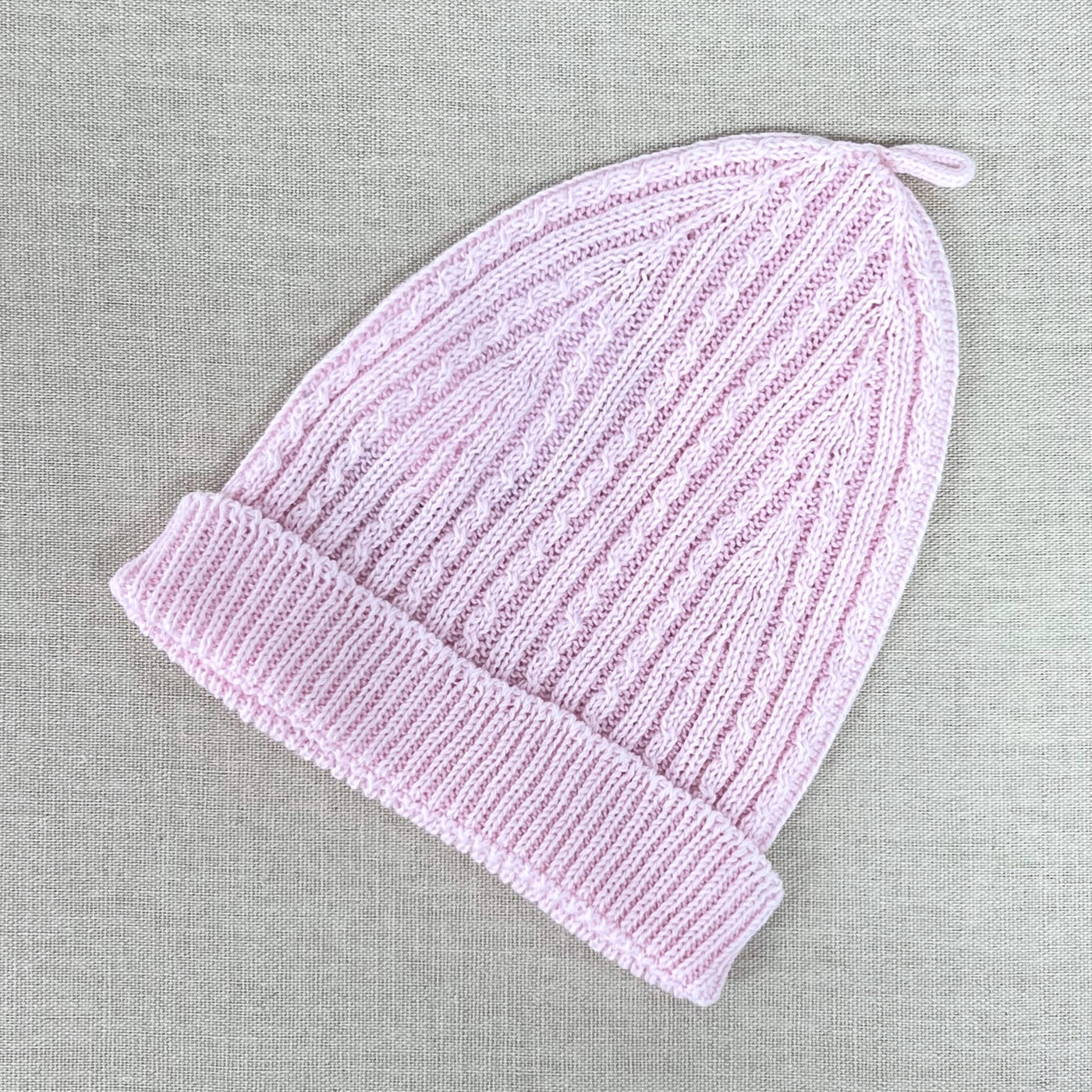 Cable Knit Hat Pink