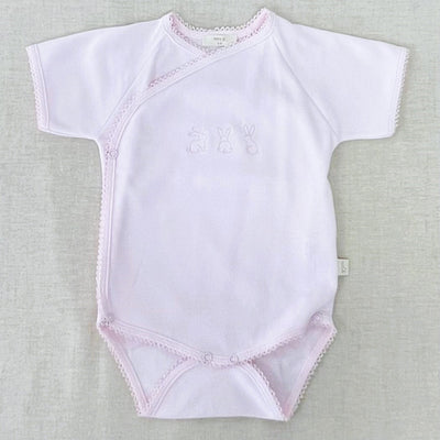 Baby Suit Short Pink With Pink Embroidery 0-3 months