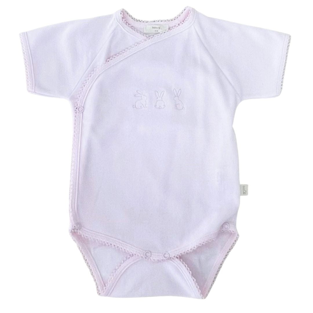 Baby Suit Short Pink With Pink Embroidery 3-6 months